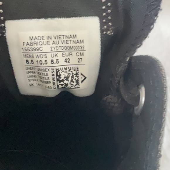 Converse Black and White Sneakers with Rubber Toe Caps - Picture 5 of 5